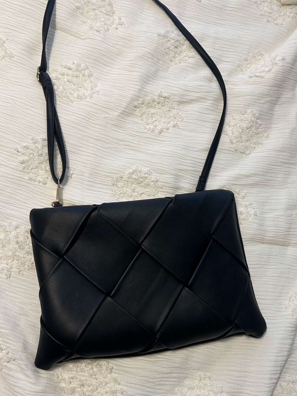 Anthropology Black Quilted Crossbody Shoulder Bag - Classic Women's Handbag